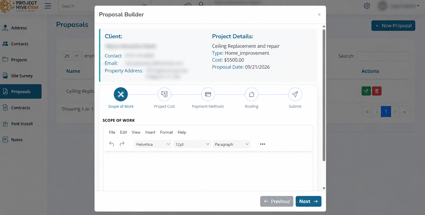 Project Hive Proposal Builder